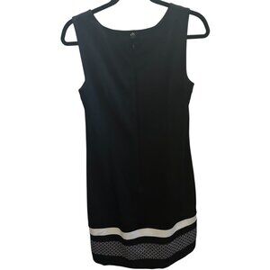 White House Black Market Black White Fitted Sleeveless Lined Dress Sz 6